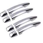 Carbon Fiber Chrome Car Door Handle Cover Stickers For Nissan Ariya e-4orce Accessories   2022 2023 Styling silver 2 buttons