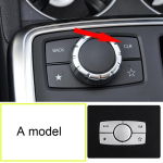 Car Aluminum alloy Multimedia button Trim Cover Sticker For Mercedes Benz ML GL GLE Color Silver gray