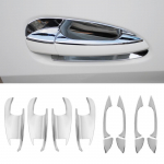 1 Set 8 pcs Exterior Door Handle Door Bowl Frame Cover Trim Protector Silver Chrome for Mercedes Benz A B C E Class