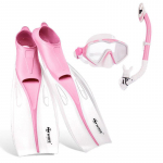 OLIKEI 3tk/komplekt Professionaalsed snorgeldamislestad sukeldumismask t&auml;iskuiva snorgeldamiseks m&otilde;eldud pikkade uimedega sukeldumisvarustusele M-EU:39-41 roosa