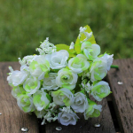 21 peaga kunstlik v&auml;ike roos, siidist lilled, pulmakobar, kodukaunistus USA Heleroosa