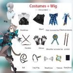 Linnette Cosplay Genshin Impact Fengdan Gemini m&auml;ngukost&uuml;&uuml;m Anime Halloweeni kost&uuml;&uuml;m S hall/sinine