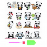 1 komplekt Cartoon Panda 5D Teemantmaali Kleebised Tee ise k&auml;sit&ouml;&ouml; Lastele pandaharjutus