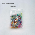 60 tk segatud v&auml;rvilised klambrid terava otsaga klambriga kontoriklambrikarbi hoiuklambrid &otilde;mblusklambrid tekiklambrid (Kott/karp) bagged