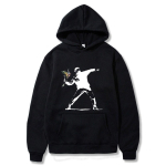 Naljakas Unisex Lilleviskaja Banksy Panda Relvad Linnakunstiga Hupparid Naiste Unisex Hupparid Dressipluus Hipster Harajuku Retro Kapuutsiga Huppar L black