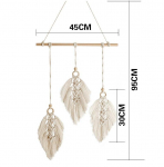 Nordic Style Dreamcatcher K&auml;sitsi valmistatud lehtedest unen&auml;op&uuml;&uuml;djad Puuvillane makraame seinaripp K&auml;sitsi valmistatud tutid Unen&auml;op&uuml;&uuml;dja ​​kodukaunistus 45*95cm