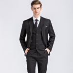 Meeste &uuml;likond sale meeste &auml;ririided peiumeeste kolmeosaline &uuml;likond bleiser mantel p&uuml;ksid vest L must