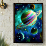 5D DIY Teemantmaali Planet Universe Ristpistekomplekt Mosaiik Teemanttikandid T&auml;is&uuml;mmargune/ruudukujuline puur Kodukaunistus Round 30x40cm