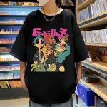 Trend Band Gorillaz tr&uuml;kitud T-s&auml;rgid Unisex naised High Street Fashion Suured T-s&auml;rgid Gooti hiphopi l&uuml;hikeste varrukatega T-s&auml;rk M