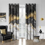 Rock Marble Print Luksuslik Kuld Lihtsad Aknakardinad Rulood Elutoa Lastele Magamistoa Vannitoa K&ouml;&ouml;giukse Kodukaunistus W65X60H(cm)X2Pcs&Hook