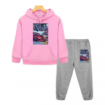 Jaapani Auto Kapuutsid Fliisist dressipluus poisid t&uuml;drukud Kapuutsiga Komplektid S&uuml;gis JDM Manga Prindiga anime kapuutsiga pusa laste butiigi riided 130