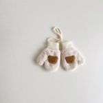1 paar Beebi villaseid labakindaid Kawaii Doll Bear kindad v&auml;ikelapsele poisile t&uuml;drukule, soojad &otilde;uesuusatamise s&uuml;gistalvised kindad vanuses 1 kuni 4 aastat beež