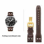 Kvaliteetne ehtsast nahast neetidega kellarihm 21 mm 22 mm, sobib IWC Big Pilot Spitfire TOP GUN jaoks pruunist sinisest veisenahast kellarihmad Brown-gold 22mm