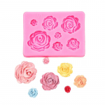 3D roosivorm silikoonist lillevorm &scaron;okolaadiglasuurivormid koogivorm koogik&uuml;psetamiseks kommivorm roosa
