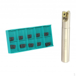 1 Set 90&deg; End Mill Set, with 10 pc of 1135PDER VP5525 Carbide Inserts