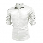 Meeste s&auml;rk, satiin, &uuml;hev&auml;rviline, alla keeratav krae, pikad varrukad, &uuml;herealised, soojad pidulikud n&ouml;&ouml;bid, kampsunid, meeste s&uuml;nnip&auml;evas&auml;rk, meeste riided 2XL veinipunane v&auml;rv