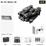 Uus S151 UAV 8K HD kolme kaameraga harjadeta intelligentne takistuste v&auml;ltimine 5G Wifi FPV optilise voolu positsioneerimine h&otilde;ljuv harjadeta neljakopteri m&auml;nguasi kingitus 4k 1 battery must