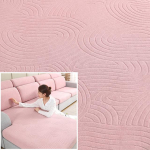 Jacquard diivani istmepadja kate Elastne paks diivanikate elutoa m&ouml;&ouml;bli jaoks L-kujuline tugitooli diivani kate Back Cushion Cover-S roosa