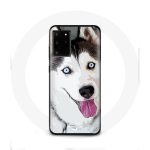 &Uuml;mbris Samsung Galaxy S11 Plus White Siberian Husky Blue Eyes jaoks valge
