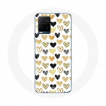 Coque pour Vivo Y21s 2021 / Y21 2021 Fond de texture abstraite coeurs noir jaune et gris