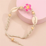 Naiste rannapahkluu Bohemian Natural Shell Conch V&auml;rvilised riisihelmed Jalakett jalav&otilde;ru naistele Mood suvepuhkuse ehted 5 white
