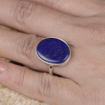 Lapis Lazuli Lame v&auml;&auml;riskiviga S&otilde;rmus, K&auml;sitsi valmistatud ehted, Disainers&otilde;rmus, Raamiga s&otilde;rmus, Ovaalne s&otilde;rmus, Unisex kingitus, Statement-s&otilde;rmus, 925 Sterlingh&otilde;be 10