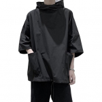 Meeste &uuml;laosa, kolm veerandvarrukat, lahtised &uuml;hev&auml;rvilised kapuutsiga pingutusn&ouml;&ouml;rid, suured taskud, pehme hingav pullover hip-hop 2XL must