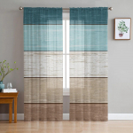 Vintage talu ait Pruun magamistuba l&auml;bipaistvad l&auml;bipaistvad kardinad p&uuml;hadekaunistused aken Voile t&uuml;llkardin 135W x 114H(cm)