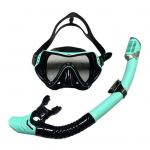Snorgeldamisvarustuse komplekt, mehed, naised, t&auml;iskasvanud, uduvastane panoraamvaade, ujumisprillid, kuivkattega snorgeldamisvarustus, ujumine, sukeldumisvarustus sinine/must