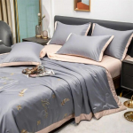 Suvine lahe tekk voodilina padjap&uuml;&uuml;r 4 tk Kodutekstiil Kerge Luksus Tikand &otilde;huke Lohjatekk King Size voodipesu komplekt 150x200cm-4pcs set