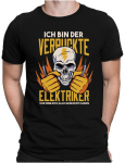 Crazy Electrician Fun Skull Electric Skull Unisex T-s&auml;rk S