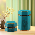 2 pack Loose Tea Canisters Chinese Styles Food Storage Jars Vintage Iron Kitchen B