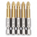 5 tk PH2 kruvikeerajate otsikute komplekt libisemisvastane 1/4 tolli kuuskant 50 mm
