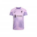 Nike 2022/2023 Hooaeg Liverpool T&auml;htlogo Prindiga &Uuml;mmarguse Kaelusega L&uuml;hikeste Varrukatega Jalgpallivorm Meeste S&auml;rgid Lilla DJ7681-582 L