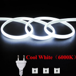 AC 220V COB LED-riba neoonvalgusega toitepistikukomplekt suure tihedusega 288LED/m lineaarne valgustus IP68 veekindel painduv LED lint 12M lahe valge v&auml;rv