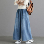 Mom Teksad Laia s&auml;&auml;rega p&uuml;ksid Naiste p&uuml;ksid K&otilde;rge v&ouml;&ouml;kohaga Jean Baggy Riided Korea mood Naiste riided T&auml;navar&otilde;ivad Y2k Urban Soe XXXXXXL sinine