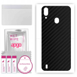 apgo Protective Skin Sticker for the back compatible with Blackview A60, Wrap Film, Foil, Vinyl - Pattern Carbon Black