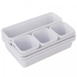 8 tk/komplekt Reguleeritav sahtel Korraldaja kasti kandikud Jumestuskosmeetika Mitmesugused esemed Jagaja hoidik K&ouml;&ouml;k Vannituba Kapp Ehtekarp valge