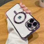 Luksuslik juhtmevaba laadimisega Magsafe'i telefoni&uuml;mbris iPhone'i 15 14 13 12 11 Pro Max Plus jaoks l&auml;bipaistev magnetiline elektriplaadist kaitseraua kate For iPhone 15