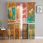 &Otilde;llepostri Vintage stiilis Grunge tekstuuridega &Otilde;lle &Scaron;ifoonist L&auml;bipaistvad Kardinad Elutoa Magamistoa Akna Voile T&uuml;llkardin 135W x 114H(cm)