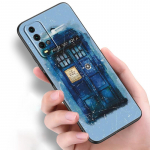 Tardis Box Doctor Who Van Goghi &uuml;mbris Xiaomi Redmi Note 11 10 9 8 Pro 11T 10T 10S 9S 8T 9 9A 9C 9T must kaanega Coque Funda jaoks Redmi 9