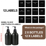 500 ml &scaron;ampoonipudelid Vannitoa ja k&ouml;&ouml;gi seebi dosaator T&uuml;hjad pudelid seinakaunistused k&auml;teseebi alampudel koos kandikuga siltidega Set 1