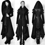 Cosplay naiste keskaegne kleit n&otilde;id Briti retro keskmise pikkusega mantel Trench coat kapuutsiga mantel XXXXXL