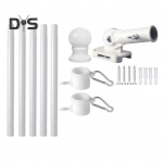 Lipuvardade komplekt maja paksendatud roostevabast terasest veranda v&auml;lisseina lipuvardale 3x5-tollise lipu p&ouml;&ouml;ratava reguleeritava kronsteini hoidiku jaoks S valge