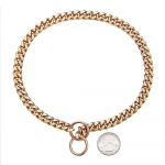 18K kullast kett koera kaelarihm 10MM Kuuba l&uuml;likett roostevabast terasest metallist l&uuml;lid jalutamiseks treenimiseks kaelarihm v&auml;ikestele keskmistele suurtele koertele 20inch (51cm)