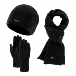 3 tk/komplekt Unisex talvine nokam&uuml;ts Sall Kinnaste komplekt Paks fliis soe m&uuml;ts Kindad elastne puuteekraan Tuulekindel talvine &otilde;ues jalgrattas&otilde;idu kuppel kaelam&auml;hise komplekt must