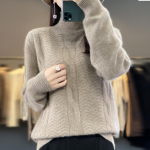 Naiste ka&scaron;miir kampsun Qinghe ka&scaron;miir 30% ka&scaron;miir 70% vill s&uuml;gis-talvine ka&scaron;miir paks pullover pehme ja soe L pruun