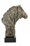 Friesian horse stallion - a large statuette with a horse, a bust on a stone base, a prestigious award in the Art-Dog brand competition.