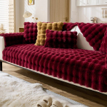 Paksu imitatsiooniga k&uuml;&uuml;liku karusnaha pl&uuml;&uuml;s diivani libisemiskindel libisemiskindel pehme diivanir&auml;tik diivanipadi elutuppa kaasaegne sisekujundus 70x210cm vaarika