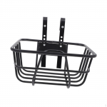 Bicycle Metal Wire Front Basket with Hooks for Mountain Bike Black without Lid Strengthened Frame